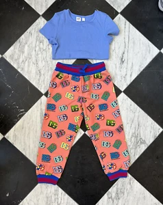Dolce and Gabbana Girl’s 6Y Terry Monogram Sweatpants D&G Logo Joggers - Picture 1 of 13