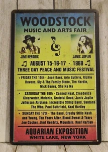 Woodstock Tin Sign Live Concert Festival 1969 Vintage Ad Metal Poster Replica - Picture 1 of 4