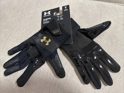 Guantes de bateo Under Armour UA Motive - negros/dorados - para mujer talla mediana M $40 Foto 1 de 4