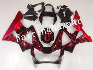 Fit for 2000 2001 CBR929RR Black Candy Red Flame ABS Injection Mold Fairing Kit - Picture 1 of 5