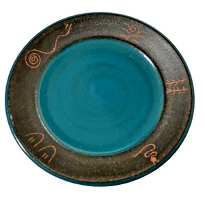 Piatto in gres ceramica artistica studio petroglifo Frantz Soler ceramica Santa Fe quasi nuovo - Foto 1 di 3