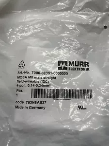 Murr Elektronik 7000-08351-0000000 M8 Male Straight - Picture 1 of 2