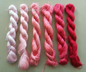 6bundles 100%real natural mulberry silk,hand-dyed embroidery silk floss/thread - Picture 1 of 12