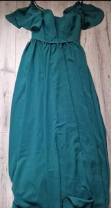 Lavetir A-Line Spaghetti Straps Half Sleeves Cadbury Chiffon Dress Size Uk 10 - Picture 1 of 5