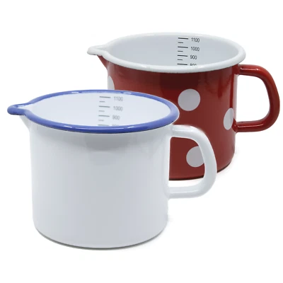 Nostalgie Milchtopf Topf Kochtopf Induktion Messbecher Email Emaille landshop24 - Bild 1 von 4