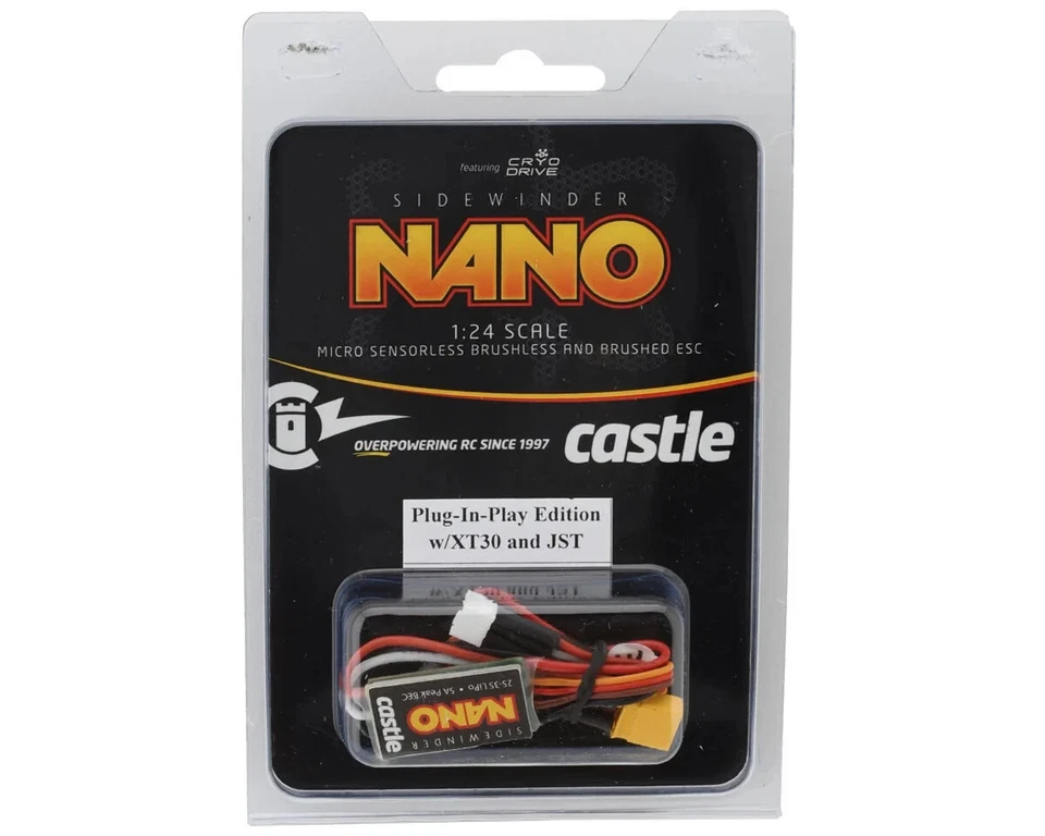 Castle Creations Sidewinder Nano Micro Plug-N-Play Brushless/Brushed ESC w/ XT30 - Image 1 of 1