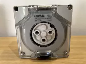 Clipsal Socket outlet 20A 56 Series 1 Pole Round 3 Pin Grey 56C320 - Picture 1 of 5