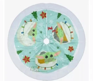 Star Wars The Mandalorian BABY YODA The Child Pod CHRISTMAS 48 in Tree Skirt NEW - Picture 1 of 11