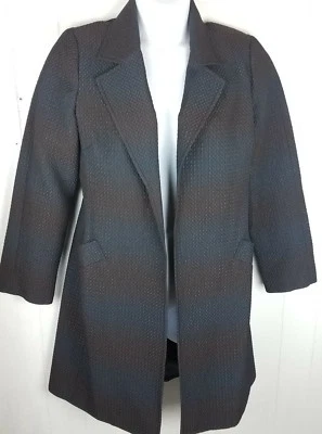 Abrigo Yansi Fugel Talla 8 Mujer Texturizado Negro Púrpura Color Desvanecido  Foto 1 de 3