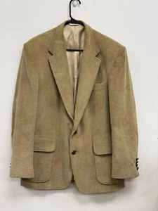 Lands' End Men's Size 44L Corduroy Sport Coat Blazer Elbow Patches Brown Vintage - Picture 1 of 13