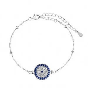 Pulseras Mal de Ojo para Mujer Plata de Ley 925 Cadena Ajustable Pulsera Je... - Imagen 1 de 7