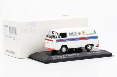 1:43 Vokswagen T2 Transporter Porsche 1972 Martini Racing bianco Minichamps - Immagine 1 di 3