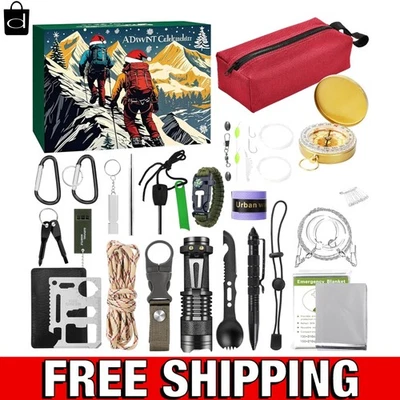 Survival Kit Advent Calendar 2025 for Men - Survival Gear and Supplies 24 Days C - Image 1 of 4