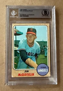 Autogramm signed 1968 Topps JIM McGLOTHLIN Angels Karte #493 Beckett BAS - Bild 1 von 1