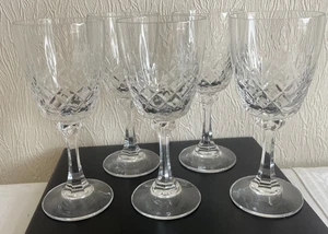 5 seltene Vintage Spiegelau geschliffene Kristall Weingläser - 16 cm hoch Set - Bild 1 von 8