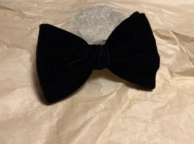 Pajarita de terciopelo negro vintage para hombre mariposa preatada clip años 70 Foto 1 de 4