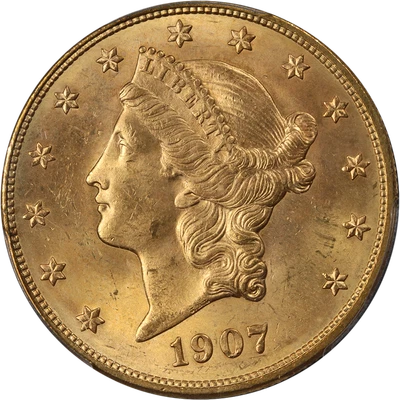 1907-D Liberty Gold $20 PCGS MS65 Superb Eye Appeal Strong Strike - Image 1 of 4