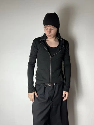 🔥FW09 Rick Owens DRKSHDW Gimp Zip Sweat Knit Slim Ninja Mask Hoodie - Image 1 of 4