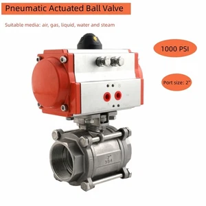 2 Zoll Pneumatik Kugelhahn doppeltwirkend pneumatischer Antrieb Edelstahl - Bild 1 von 14