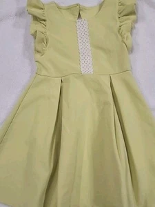 Janie And Jack Girls Light Yellow Knit Dress Size 6 Preowned - Picture 1 of 5