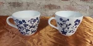 Juego de 2 tazas de té café cerámica flor floral azul blanco 16 oz IKEA C - Imagen 1 de 4