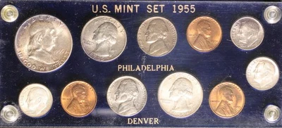 1955 United States Mint Set Philadelphia & Denver In Holder Item#P21056 - Image 1 of 2