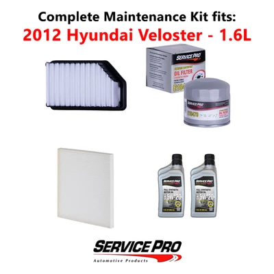 2012 Hyundai Veloster 1.6L Complete Air, Oil & Cabin Filter Kit (5W-20) - Imagem 1 de 4