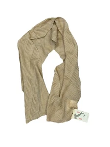 Made in Italy Plissee transparenter Schal hellbraun beige leichtes Halstuch Neu mit Etikett  - Bild 1 von 4