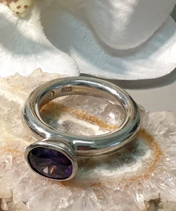 Giorgio Martello Designer Ring 925 Silber mit lilafarbigen Kristall RG 54/17.2mm - Bild 1 von 6