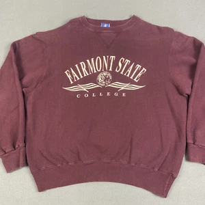 Vintage Fairmont State College Sweatshirt Mens XL Burgundy Champion USA 90s - Imagen 1 de 11