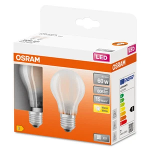 2 x Osram LED Filament Birnen A60 6,5W = 60Watt E27 matt 806lm warmweiß 2700K - Bild 1 von 6