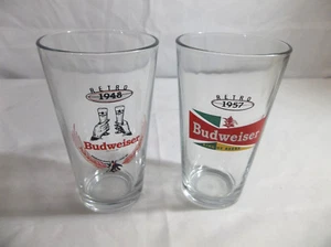 Retro 1948 1957 Paar Budweiser One Pint Biergläser - Bild 1 von 9