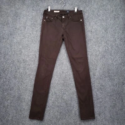 Pantalones de mezclilla AG Adriano Goldschmied para mujer 27 marrón The Legging pierna súper ajustada cremallera mosca Foto 1 de 4