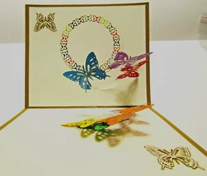 Tarjeta de Felicitación Pop Up 3D Tema "Mariposa" Día de la Madre, Pascua, Cumpleaños 6"x5" - Imagen 1 de 5