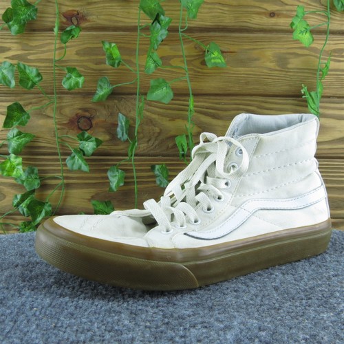 Scarpe sneakers uomo VANS Mid skateboarding beige tessuto stringate taglia 7 Medium