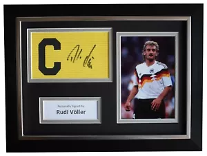 Rudi Voller Signed Framed Captains Armband photo A4 display Germany COA - Picture 1 of 6