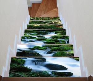 3D Creek I106 Stair Risers Decoration Photo Mural Vinyl Decal Wallpaper Erin - Picture 1 of 6
