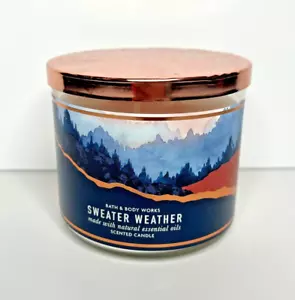 Sweater Weather Bath and Body Works 3-Wick 14.5oz w/ Natural Essential Oils - Picture 1 of 4