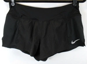 Womens NIKE Dri Fit Shorts Black M Medium Black Lined - Picture 1 of 6