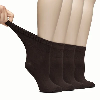 Hugh Ugoli Lightweight Women's Diabetic Ankle Bamboo Thin Socks, 4 Pairs - Image 1 of 4