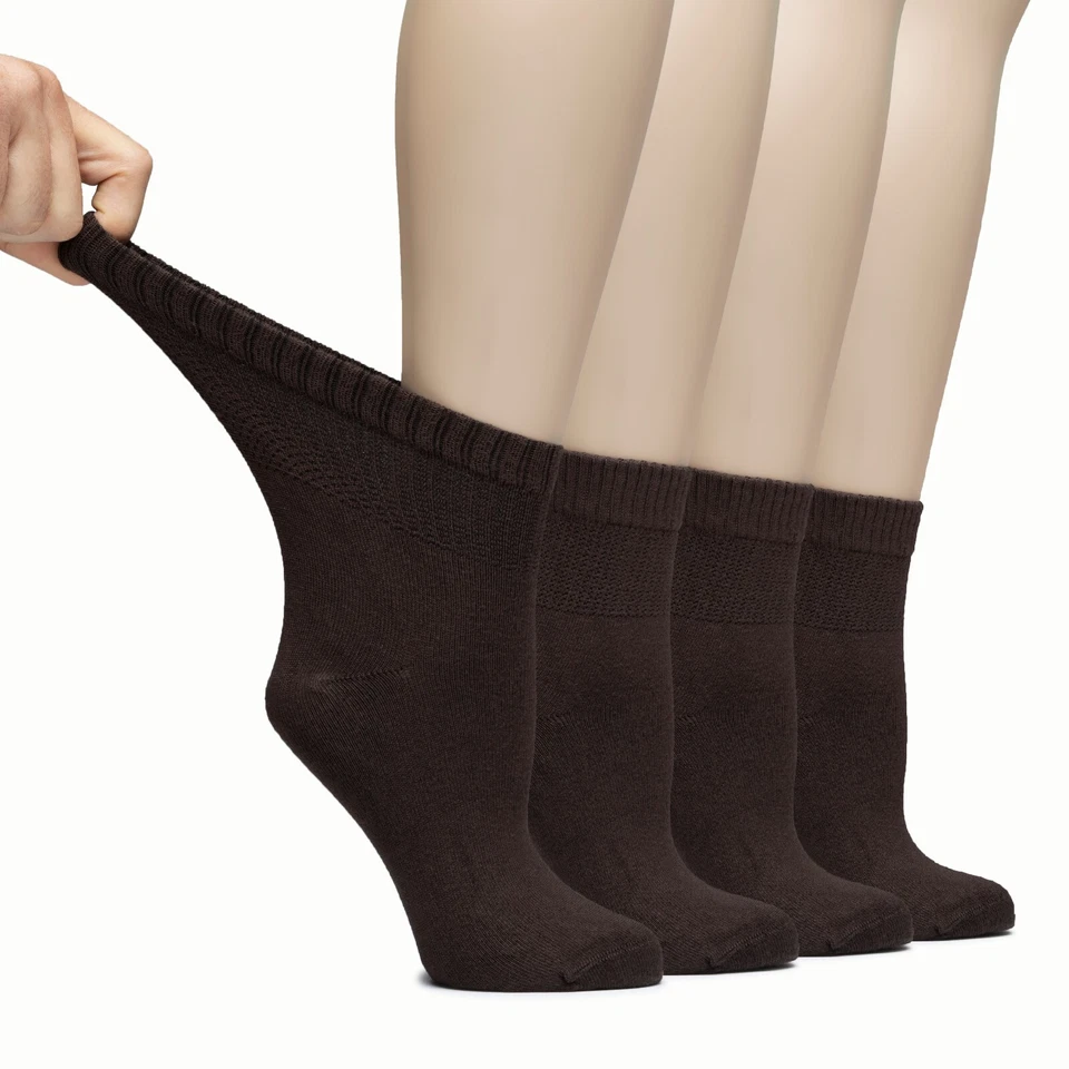 Hugh Ugoli Lightweight Women's Diabetic Ankle Bamboo Thin Socks, 4 Pairs - Image 1 of 4