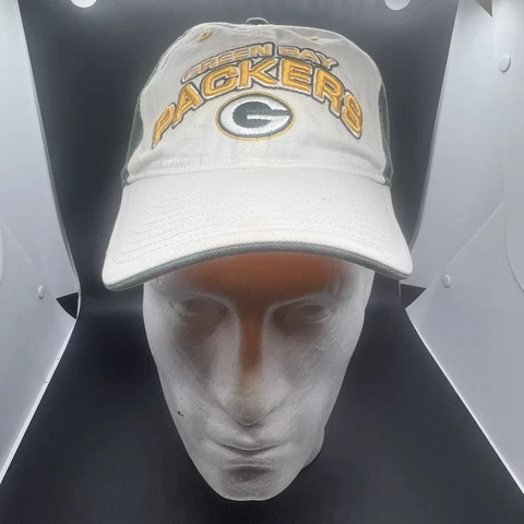 Green Bay Packers Belt Strap Back Reebok Hat White Green and Yellow with Logo Cover