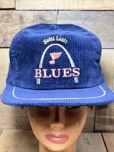 Vintage St Louis Blues Corduroy Snapback Hat Cap NHL Hockey USA - Picture 1 of 19