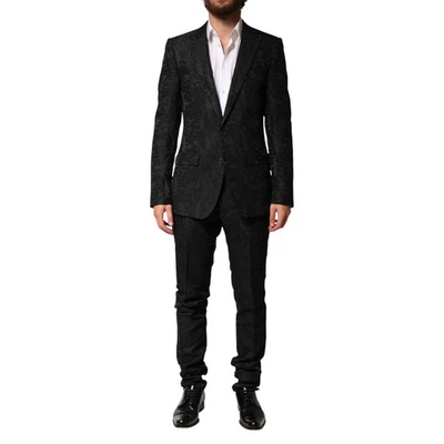 Traje DOLCE & GABBANA Brocado Negro Sencillo 2 Piezas EU46/US36/S 3380usd Foto 1 de 4