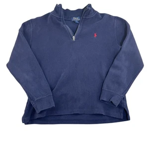 Polo Ralph Lauren Kinder blau Stehkragen Viertel Reißverschluss Sweatshirt Gr. L 14-16 - Bild 1 von 6