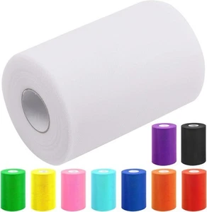 1Pcs 15CM x 100Yards(300FT) White Tulle Fabric Roll, Tulle Organza Fabric Spool - Picture 1 of 7