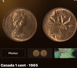 1965 Canada 1 Cent: CIRCULATED - Picture 1 of 3