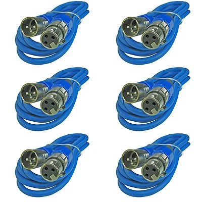 6 BLUE 10ft foot XLR 3pin male to female shielded mic microphone extension cable - Image 1 of 2