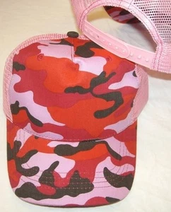 PINK CAMOUFLAGE TRUCKER MESH STYLE HAT vintage snapback camo baseball cap A20p - Picture 1 of 1