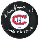 Marcel Bonin Autographed Montreal Canadiens Stanley Cup Inscribed Original 6 Puc